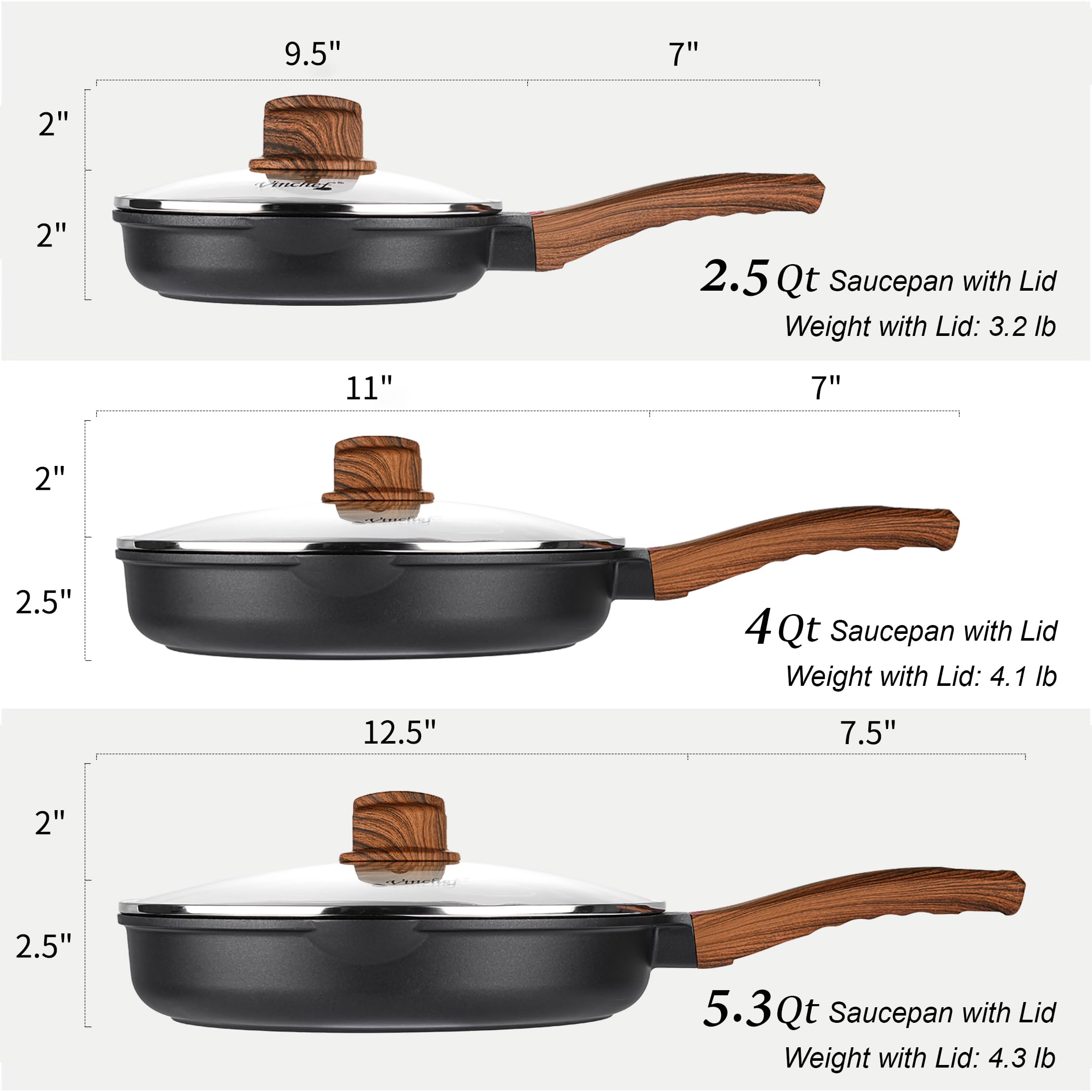 Vinchef mango ergonómico que permanece frío durante la cocción