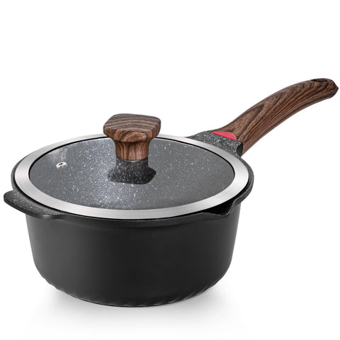Vinchef olla 4qt con antiadherente y tapa de vidrio para cocinar con menos aceite.