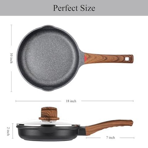 Vinchef sarten aluminio forjado base espesa, calor uniforme para cocina diaria