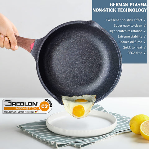 Vinchef sartén de aluminio fundido ligero y manejo cómodo.