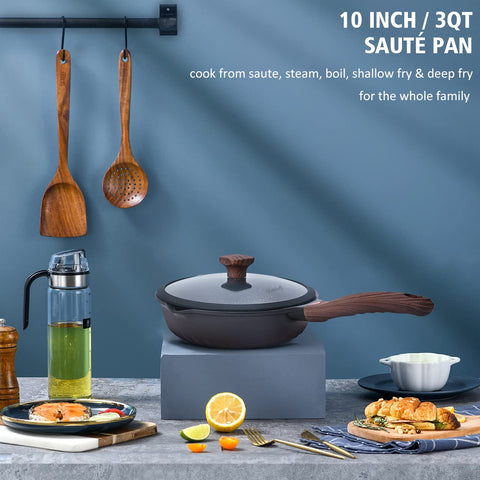 Vinchef sartén cerámica 3C+ para distribución uniforme del calor.