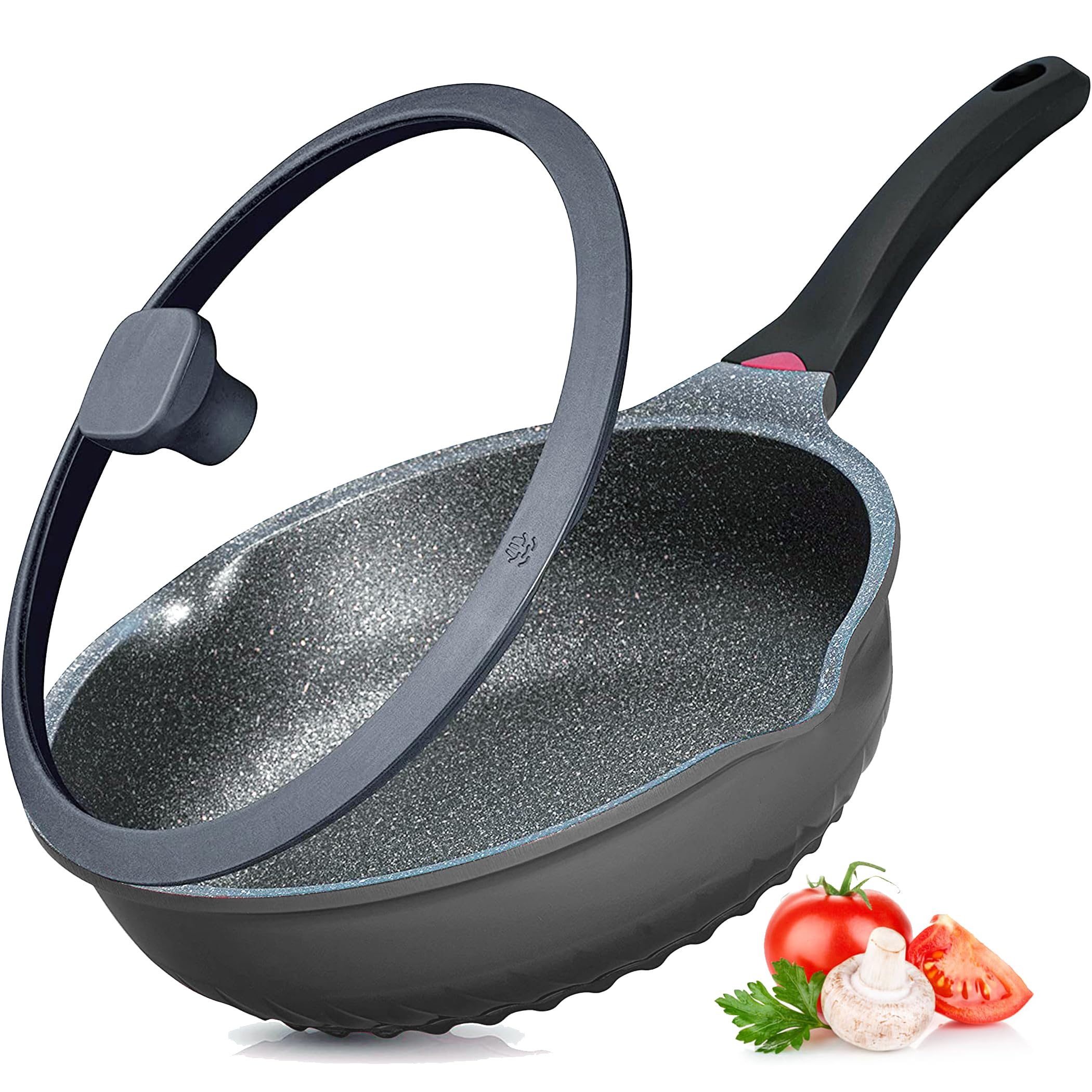 Vinchef sartén profesional 11in con tapa para freír y dorar uniformemente
