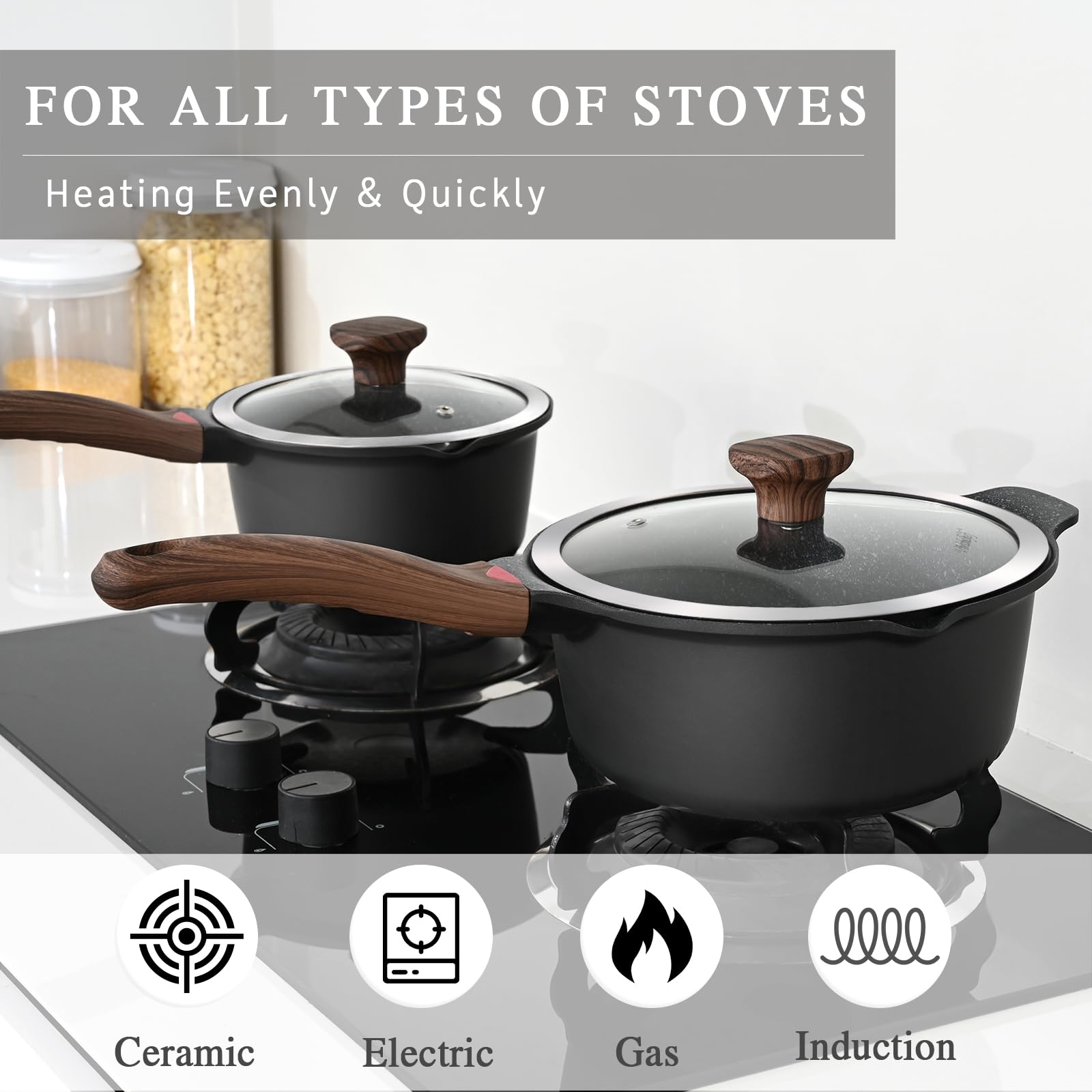 Vinchef olla 4qt ideal para uso diario como hervir avena y calentar leche.