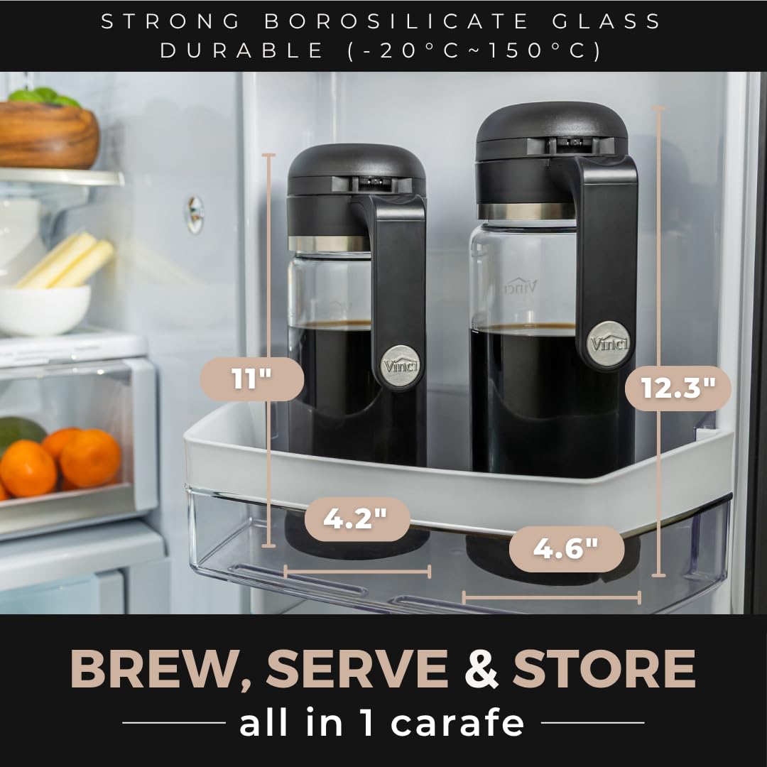 VINCI Cold Brew 360 diseño compacto y fácil de almacenar.