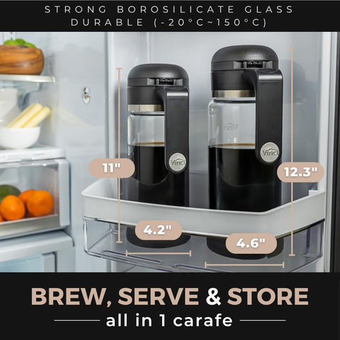 VINCI Cold Brew 360 diseño compacto y fácil de almacenar.