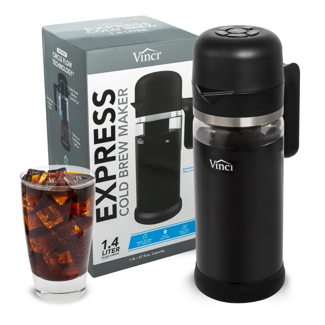 VINCI Express Cold Brew con jarra de vidrio para servicio rápido y suave