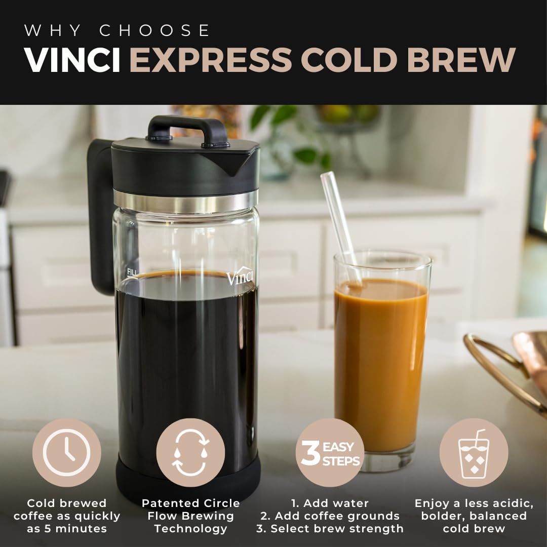 VINCI Express llena agua a temperatura ambiente para un café frío rápido
