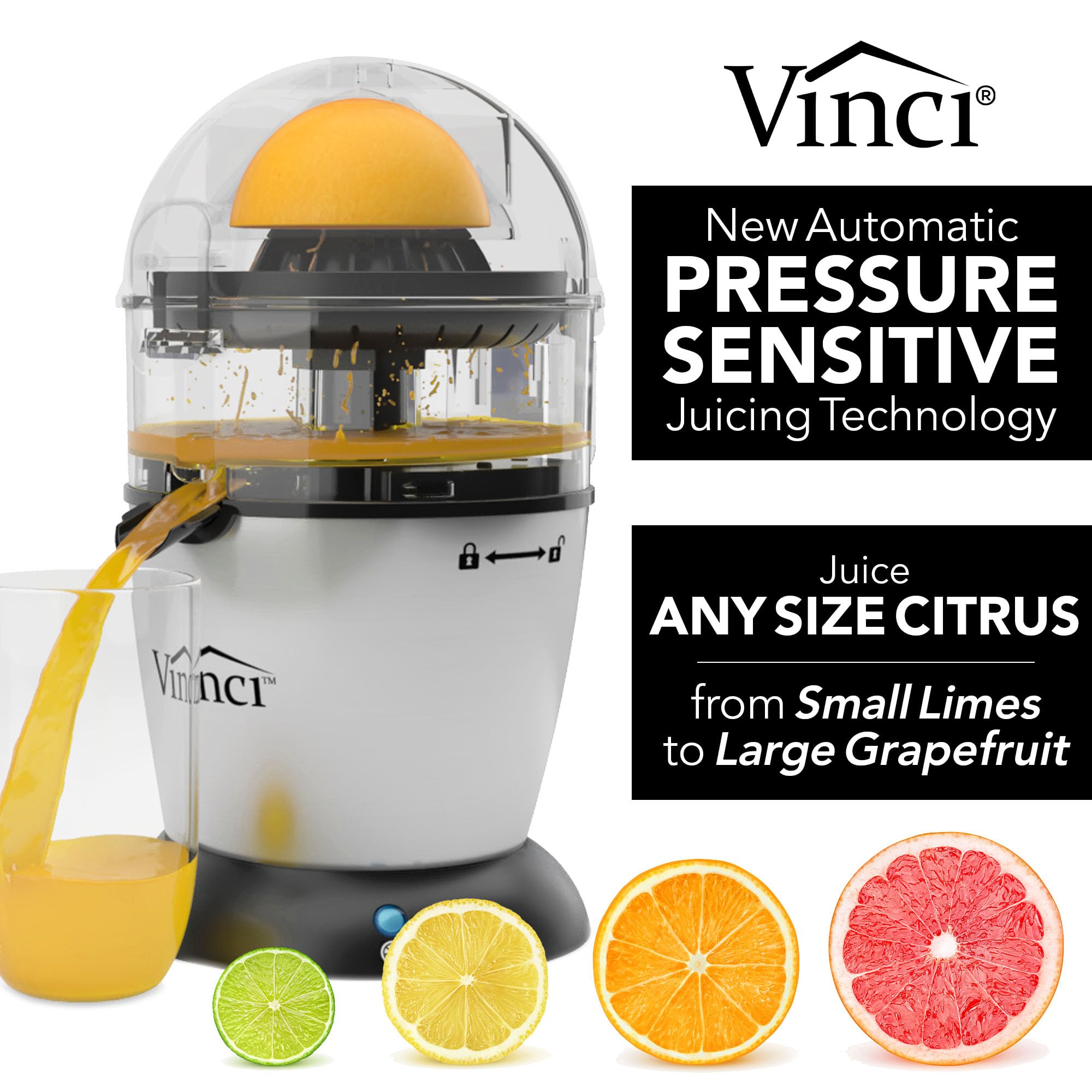 VINCI Exprimidor cítrico capacidad 12 onzas para jugo fresco