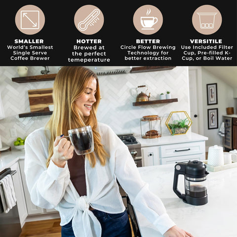 VINCI Micro Café demuestra temperatura ideal para un café caliente y aromático.