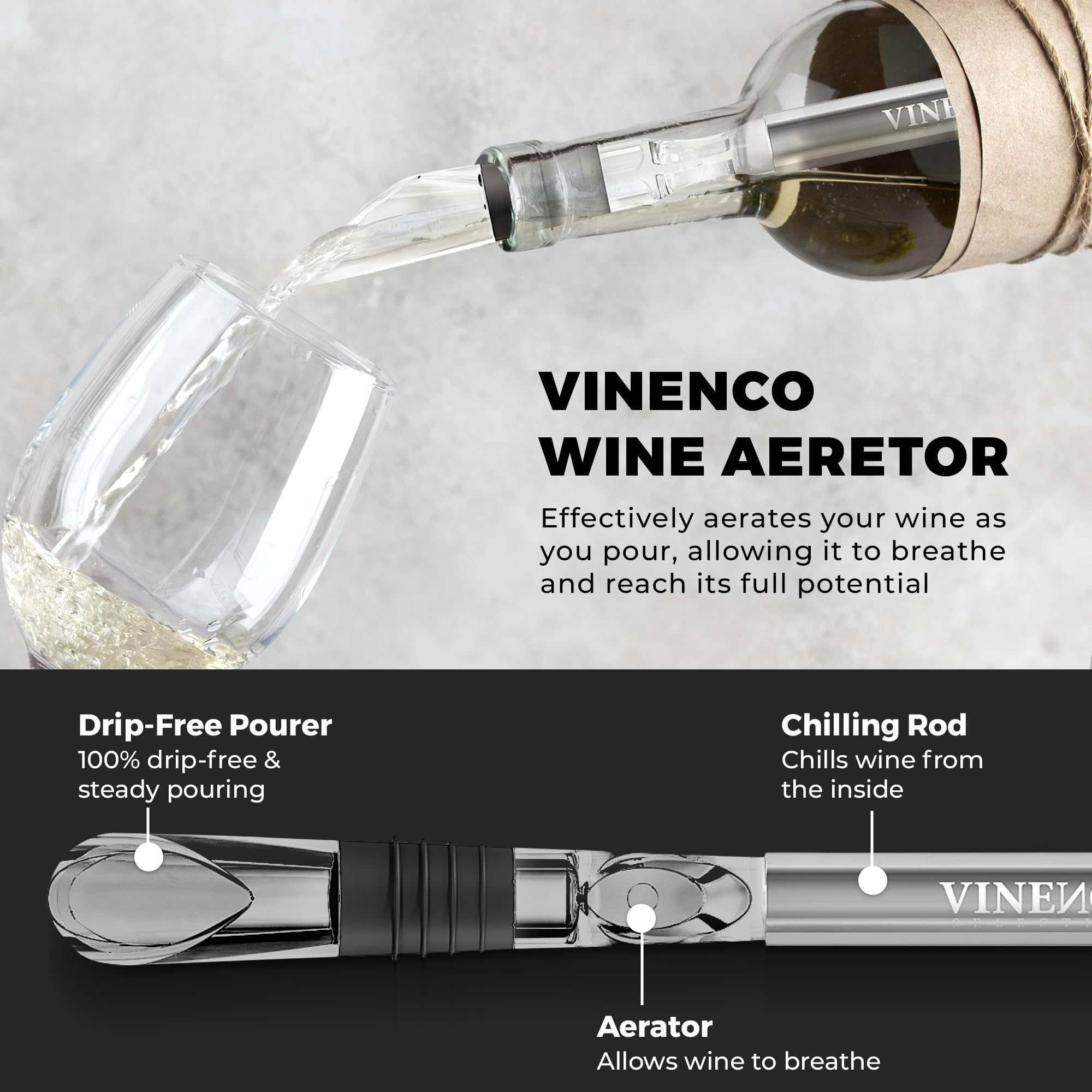 Vinenco barras enfriamiento para botella, compatibles con botellas de distintos tamaños