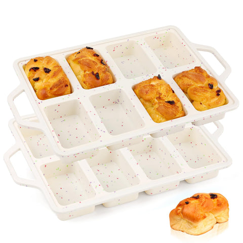 Vinino molde mini silicona con 8 cavidades para hornear pan de forma uniforme