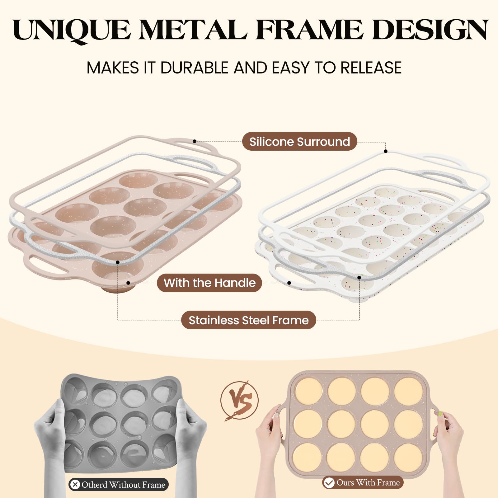 Vinino molde muffin silicona 24 cupos mini para porciones pequeñas.