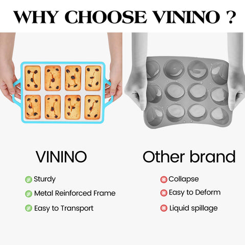 Vinino moldes mini pan silicona para muffins y panecillos