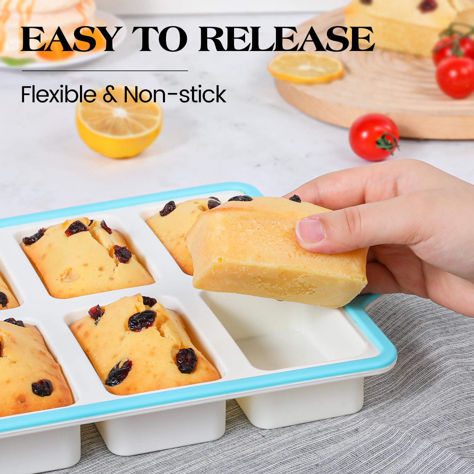 Vinino pack doble moldes mini pan silicona para distintas recetas