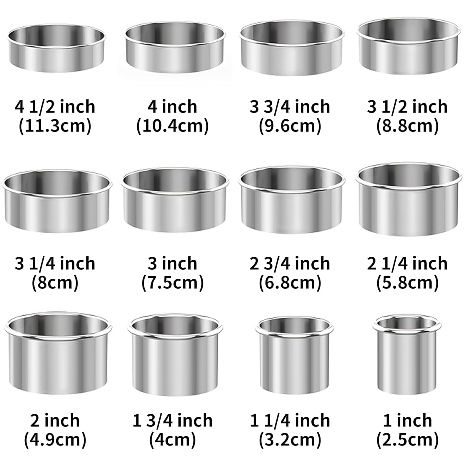 Vinland cortadores de acero inoxidable 304, duraderos y seguros para repostería.