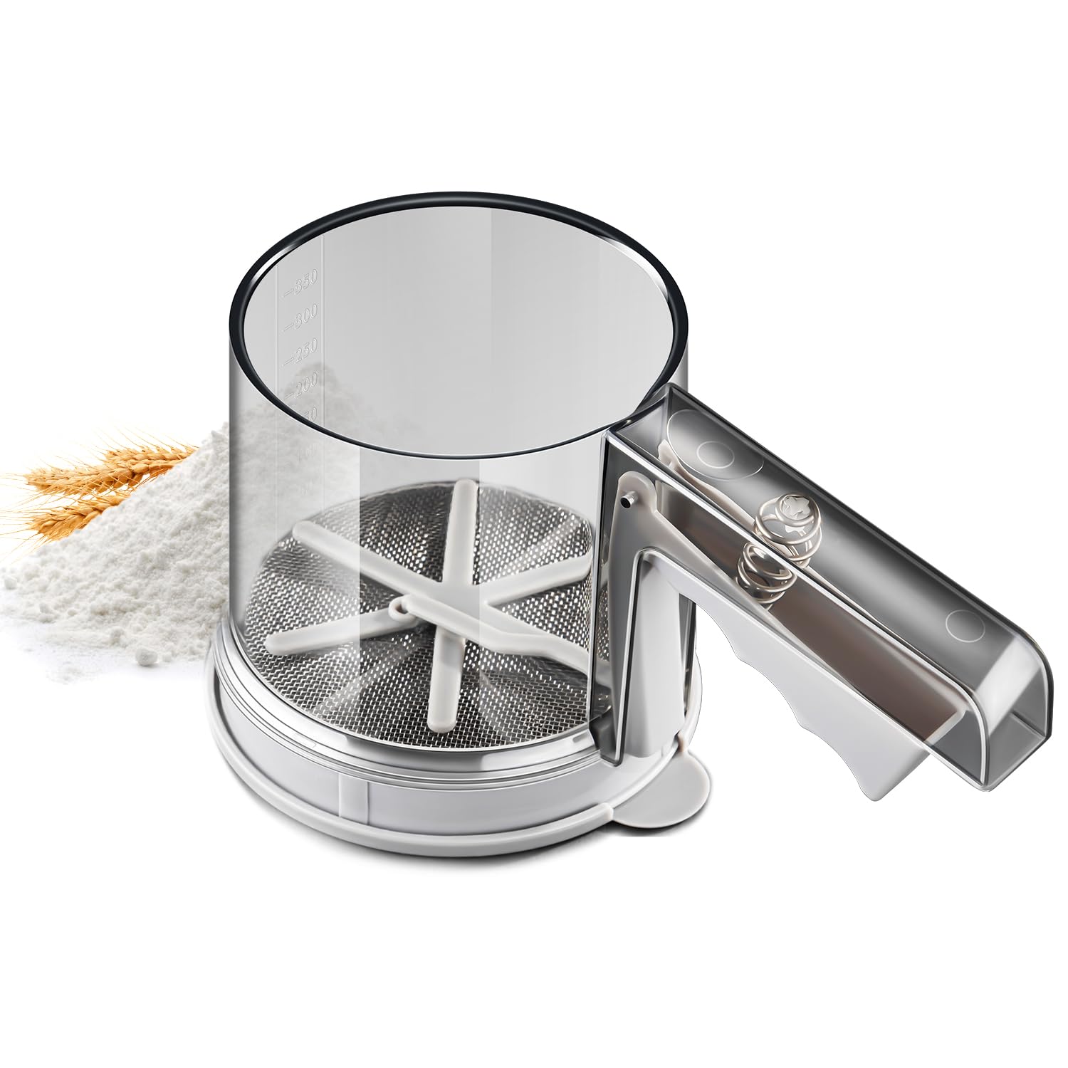 Vinland tamiz harina 3 tazas cristal, ideal para hornear con visión clara.