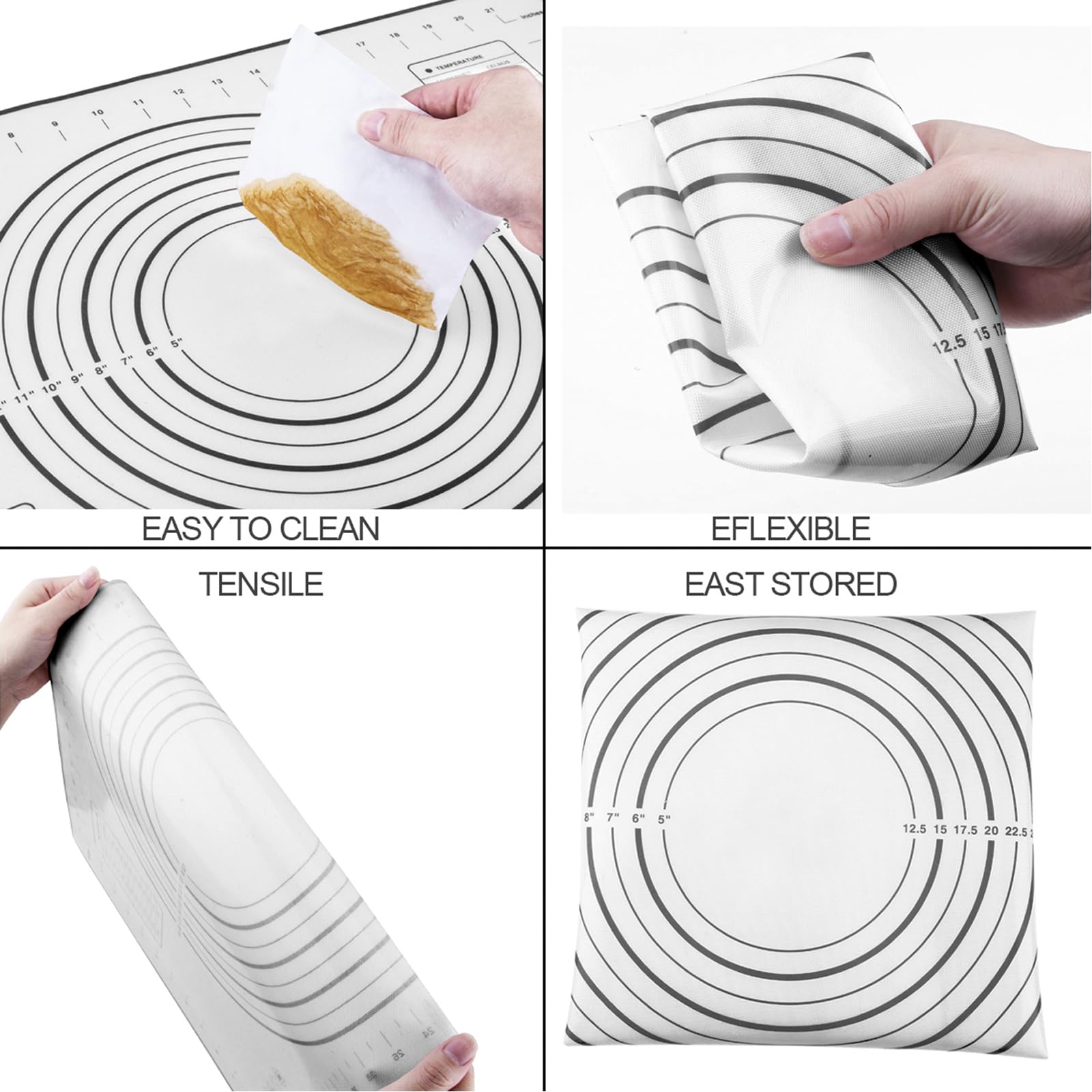 Vinoil mantel para hornear de silicona, superficie amplia y antiadherente.