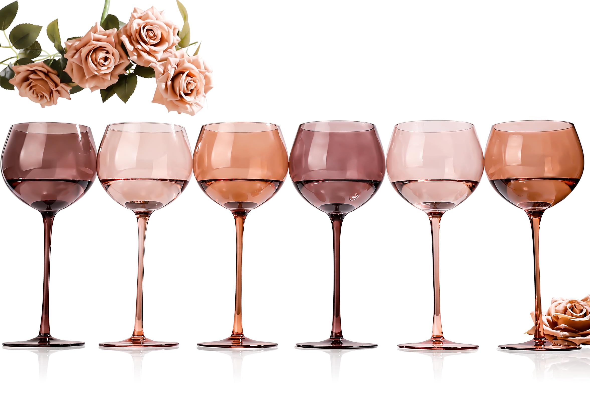 Copa de vino Vintacicle balón marrón, soplada a mano, cristal elegante para brindis.