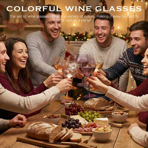 Presentación regalo Vintacicle, copa de vino multicolor como pieza decorativa.