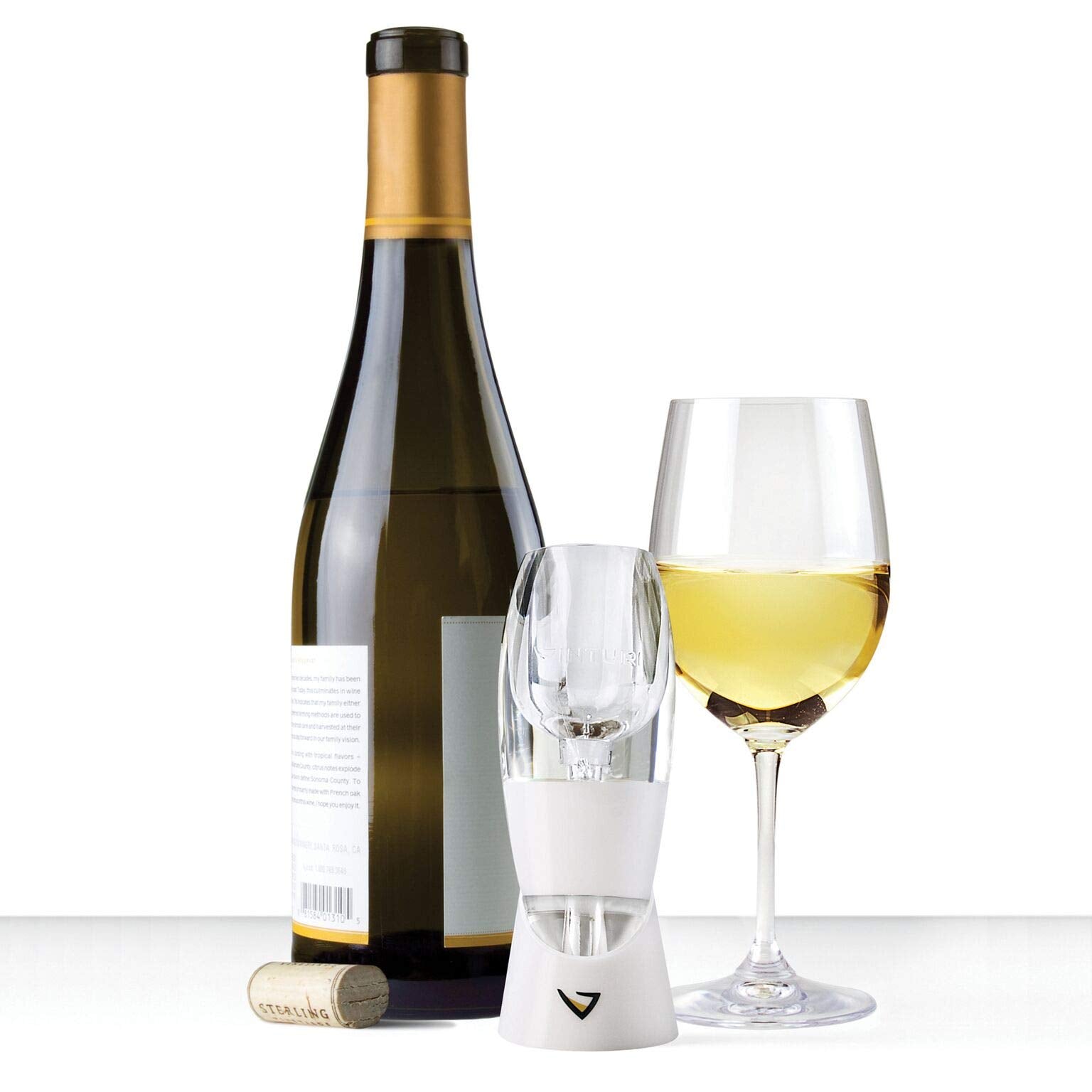 Vinturi Classic boca ergonómica, vertido suave para vino blanco