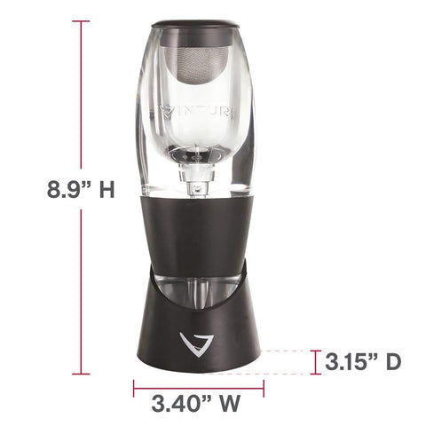 Vinturi diseño patentado acelera la aeración para un aroma más intenso.