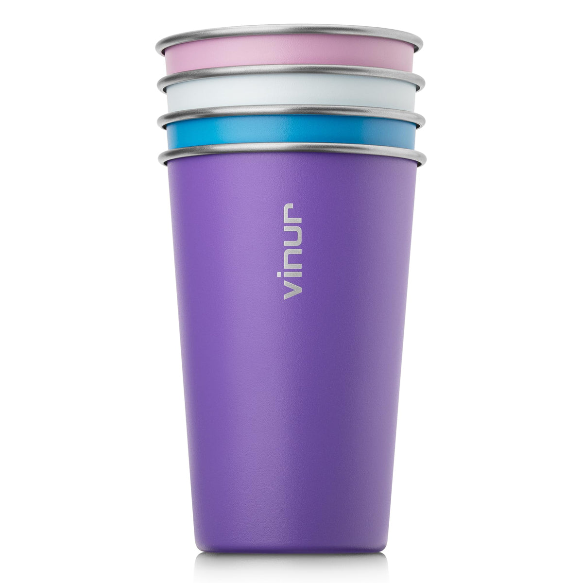 Copas VINUR 16 oz, cuatro unidades apilables para viajar.