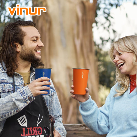 Uso diario con VINUR, copas de acero para casa y exterior