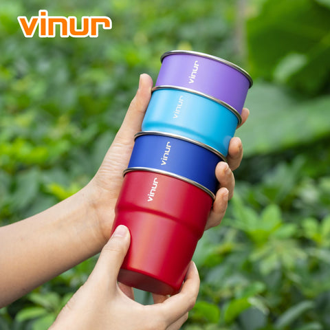Copas VINUR 8 OZ para exteriores, perfectas para actividades al aire libre.
