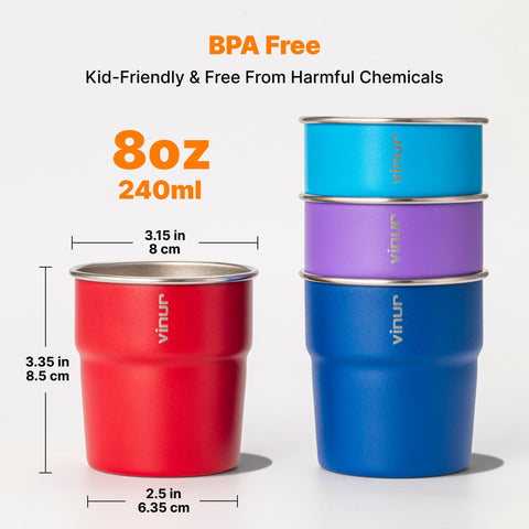 Copas VINUR 8 OZ para vino y cócteles, versátiles para distintas bebidas.