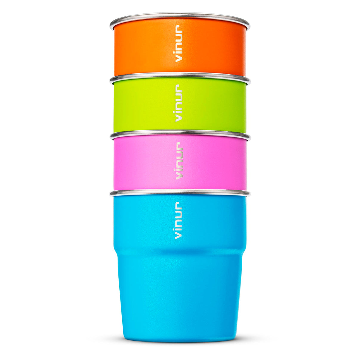 Vasos VINUR para niños, apilables, ahorro de espacio para viaje.