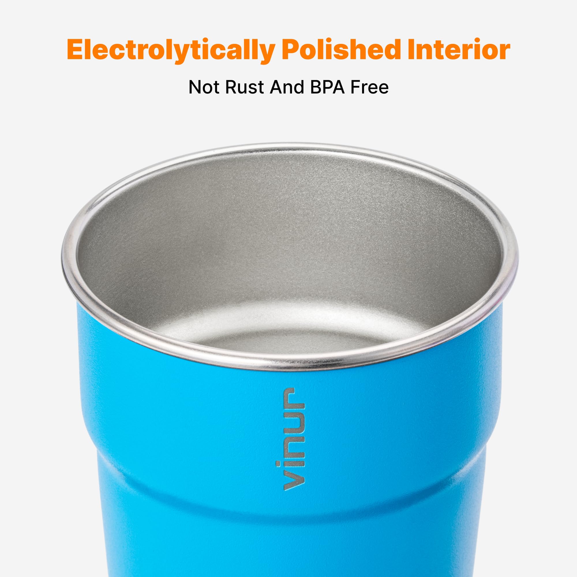Vasos VINUR para camping y playa, ideales para bebidas al aire libre.