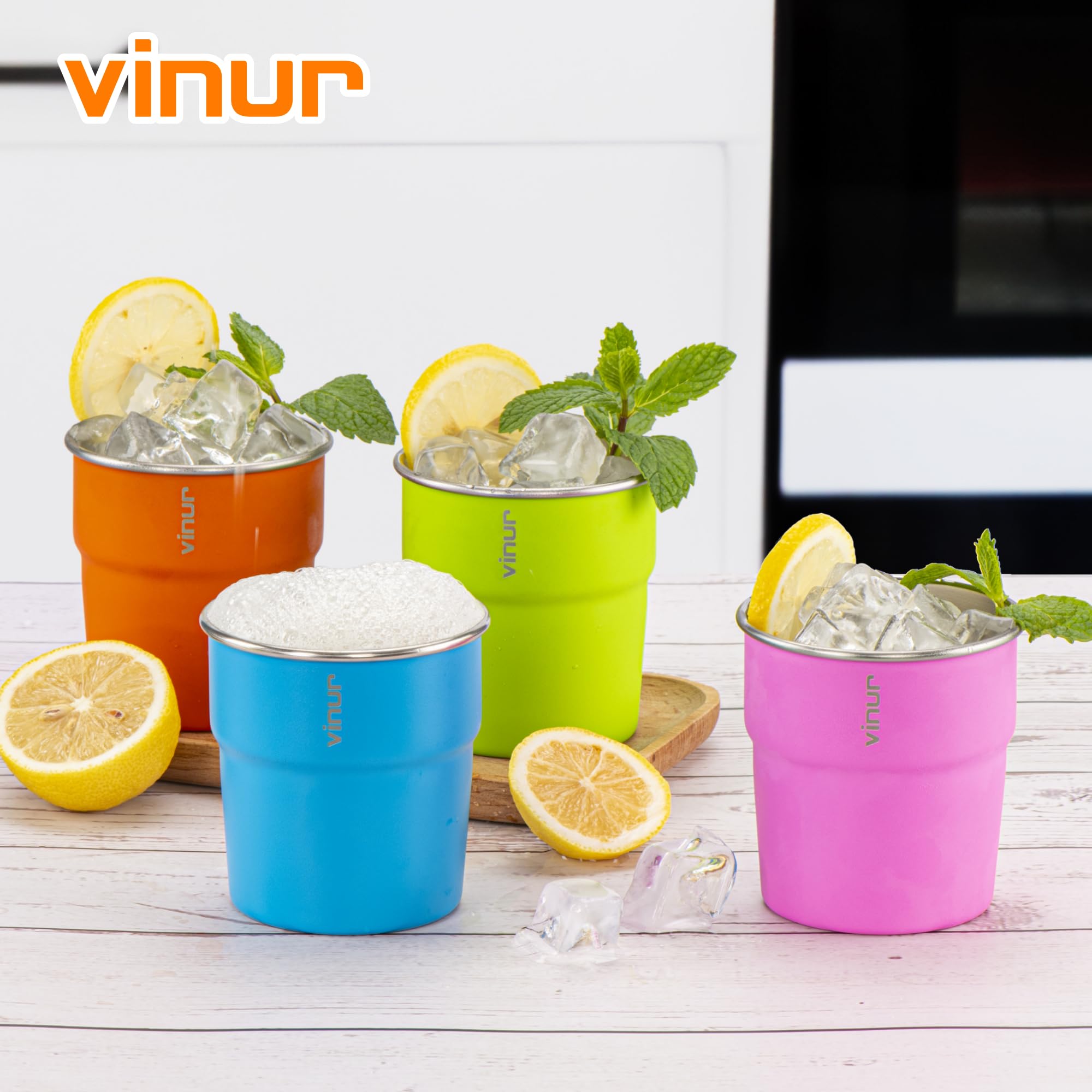 Vaso VINUR fácil de limpiar, interior liso evita suciedad.