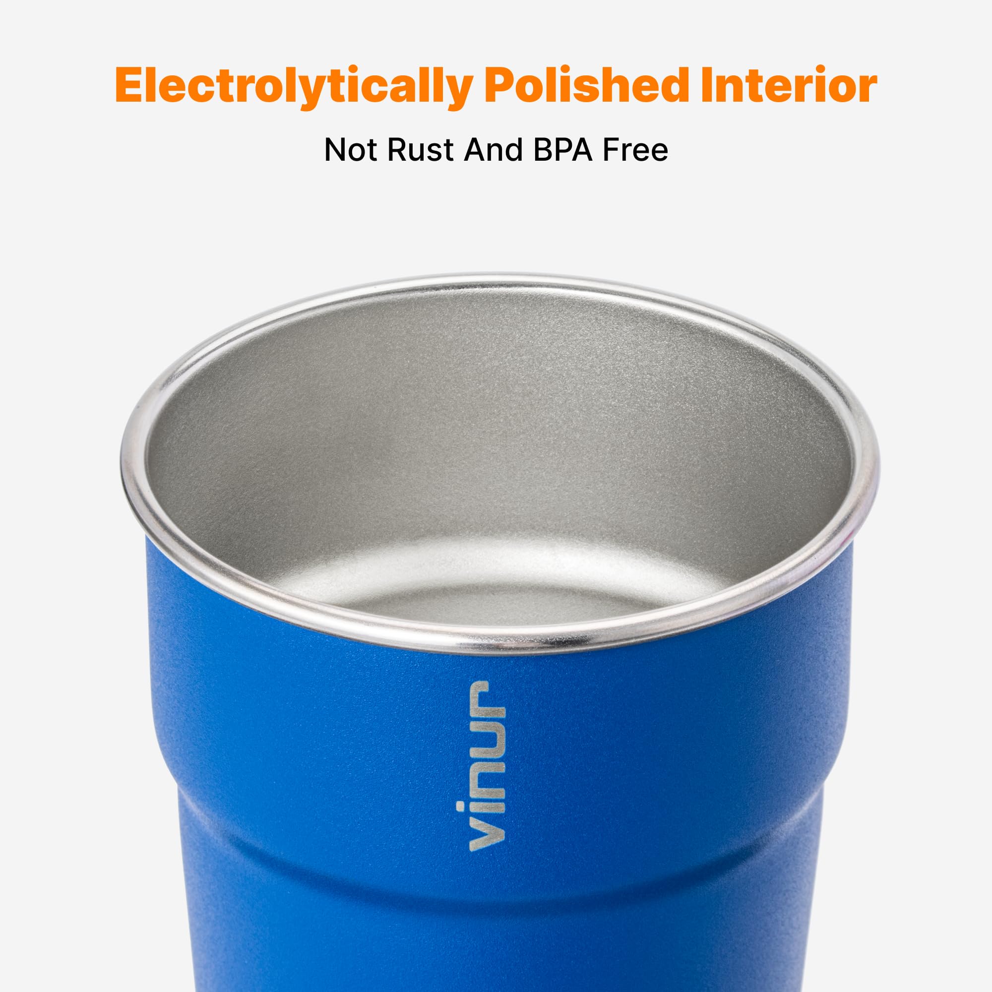 VINUR interior pulido facilita la limpieza rápida del vaso.