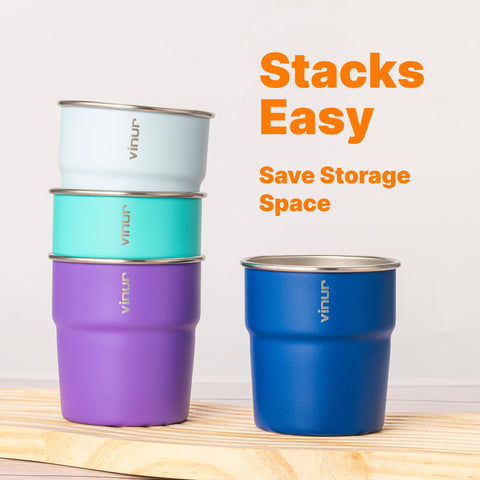 VINUR vaso 8 oz acero inoxidable ligero para mochilas y picnics.