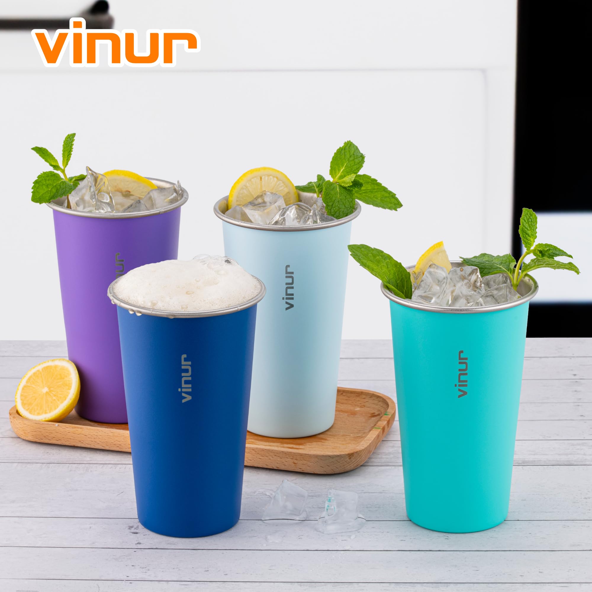 VINUR vasos 20 onzas limpieza fácil, interior liso.