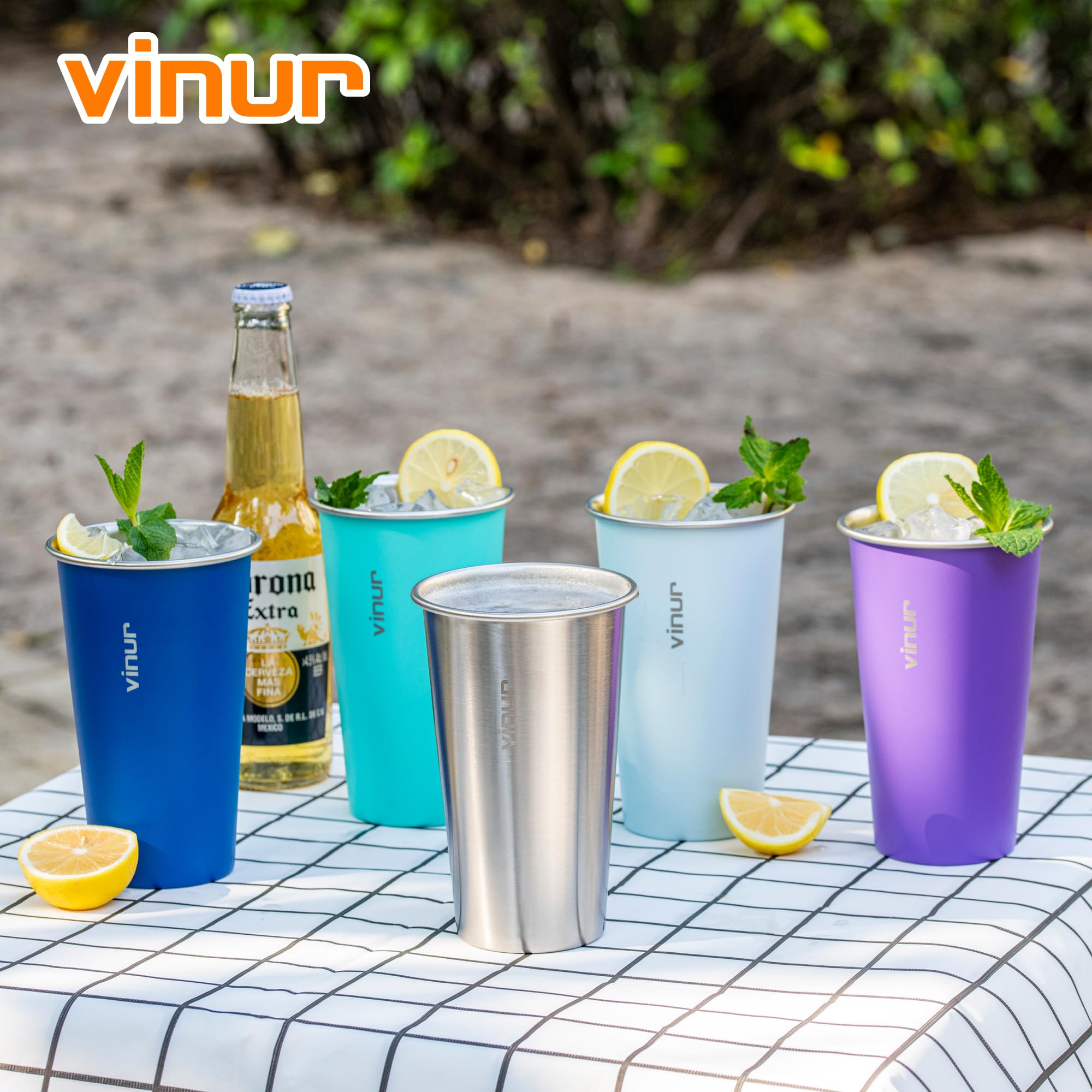 VINUR vasos 20 onzas para viaje, apilables y ahorran espacio.