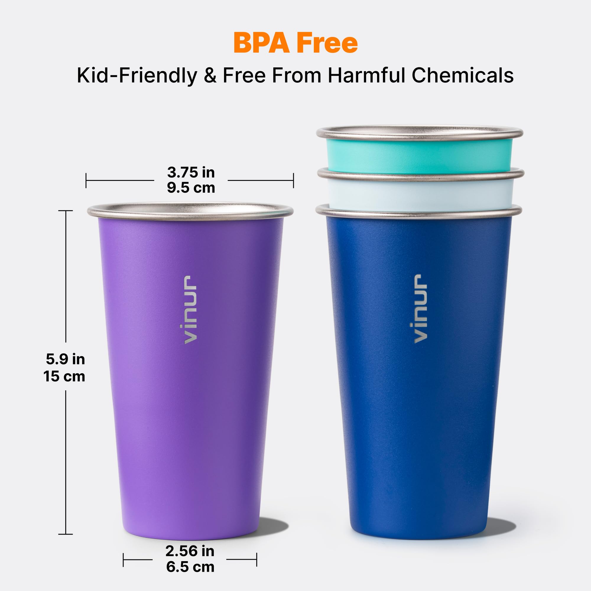 VINUR vasos 20 onzas para camping, ligeros y resistentes.