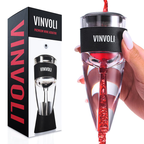 El Vinvoli aerador de vino deluxe 3 etapas mejora el aroma al verter.