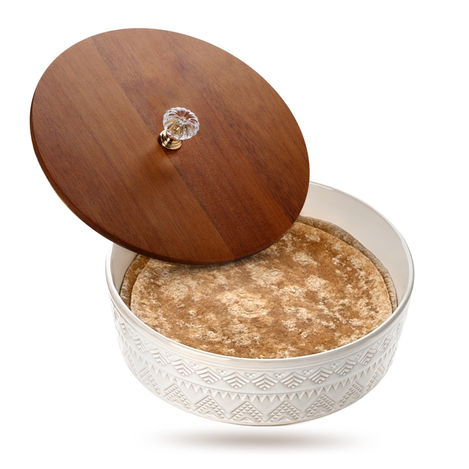 Viosuniu tortilla cerámica con tapa mantiene las tortillas cálidas y blandas.