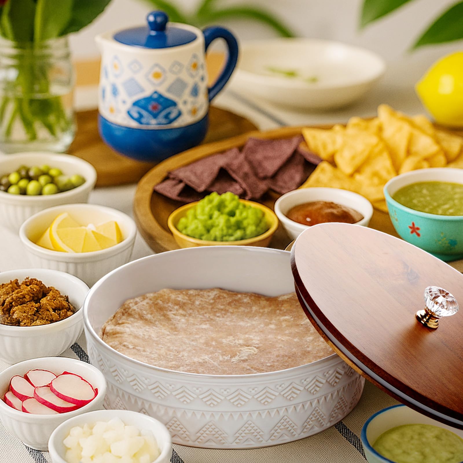 Viosuniu tortillas calientes y tacos listas para servir gracias al calor mantenido.