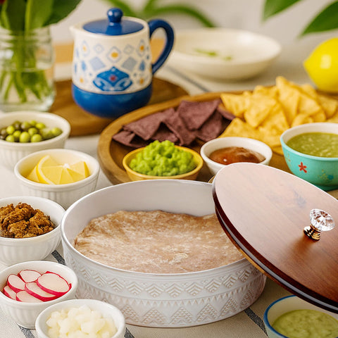 Viosuniu tortillas calientes y tacos listas para servir gracias al calor mantenido.