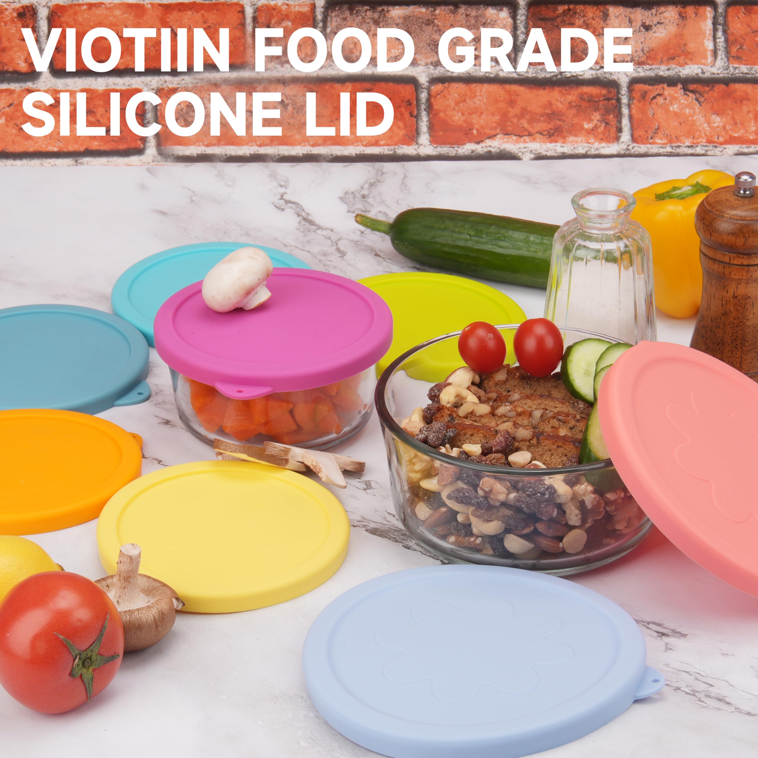 Viotiin juego de tapas de silicona de dos piezas para organización en la cocina.