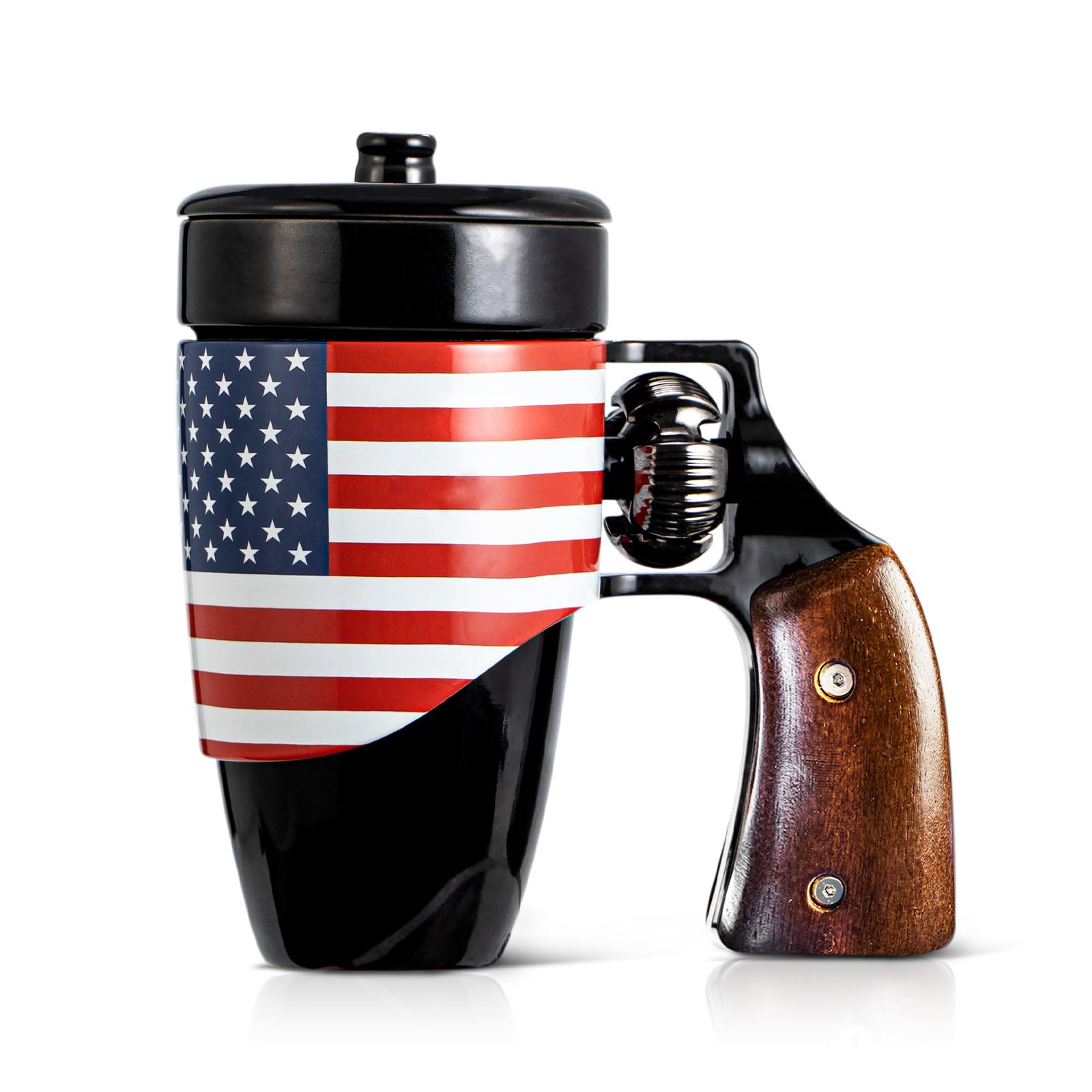 Taza revolver de VIREESR con mango ergonómico para sesiones de café prolongadas.