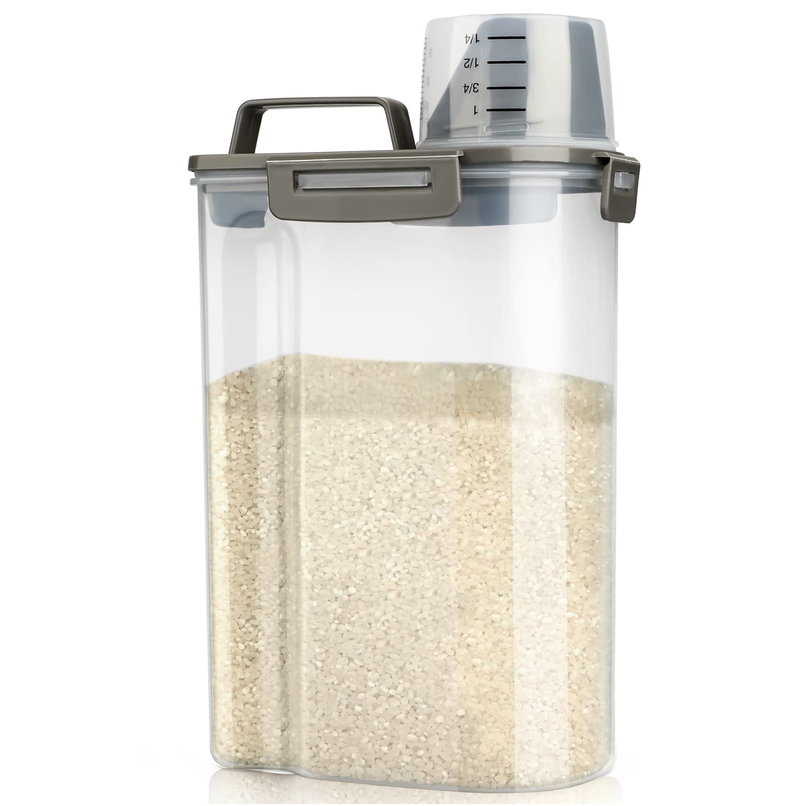 Viretec contenedor hermético para arroz, vista clara y medición fácil