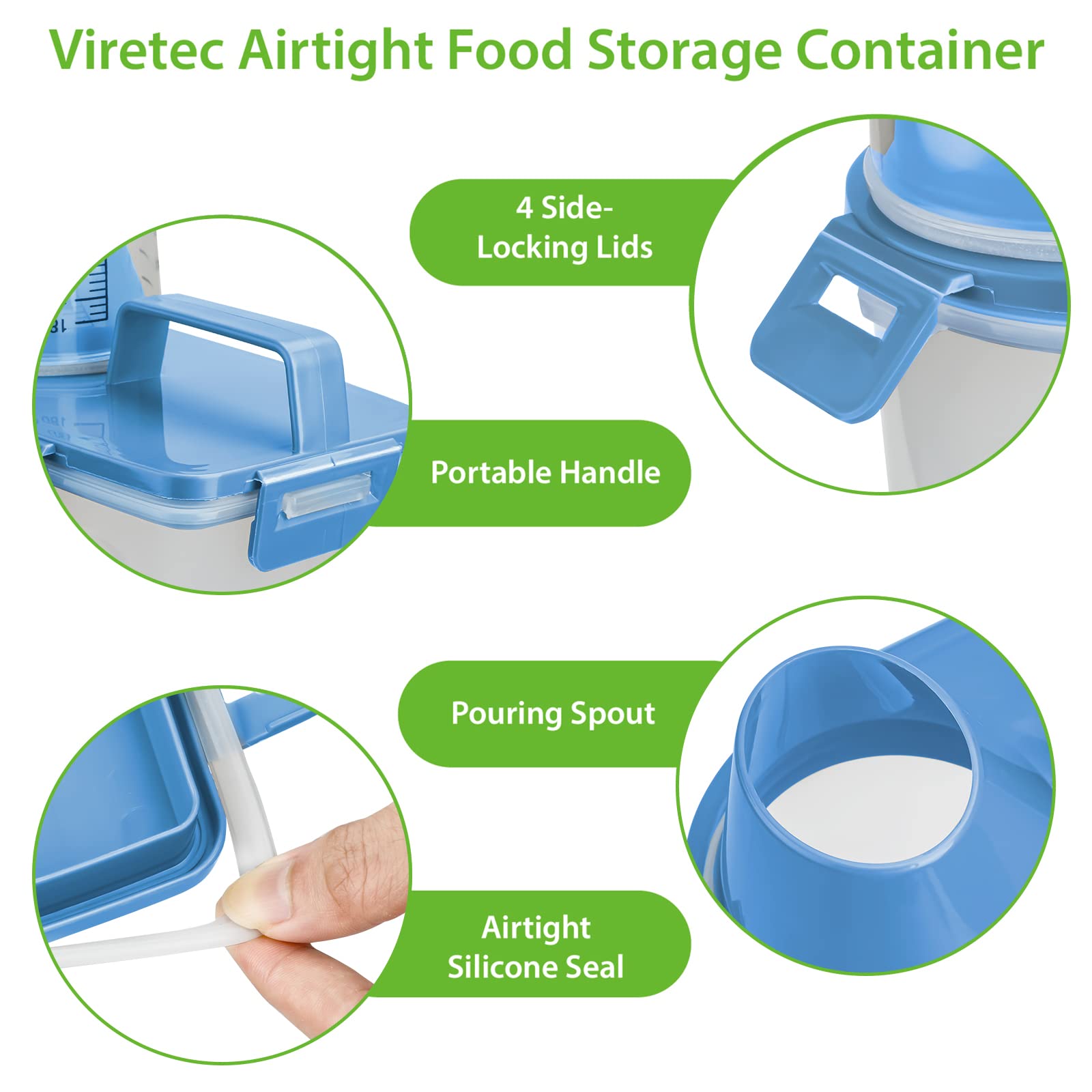 Viretec uso versátil para granos, pasta, azúcar y snacks.