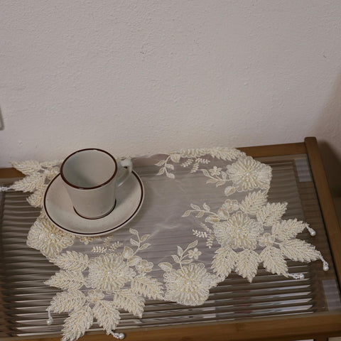VIRFONOR mantelito beige, regalo elegante para ocasiones especiales
