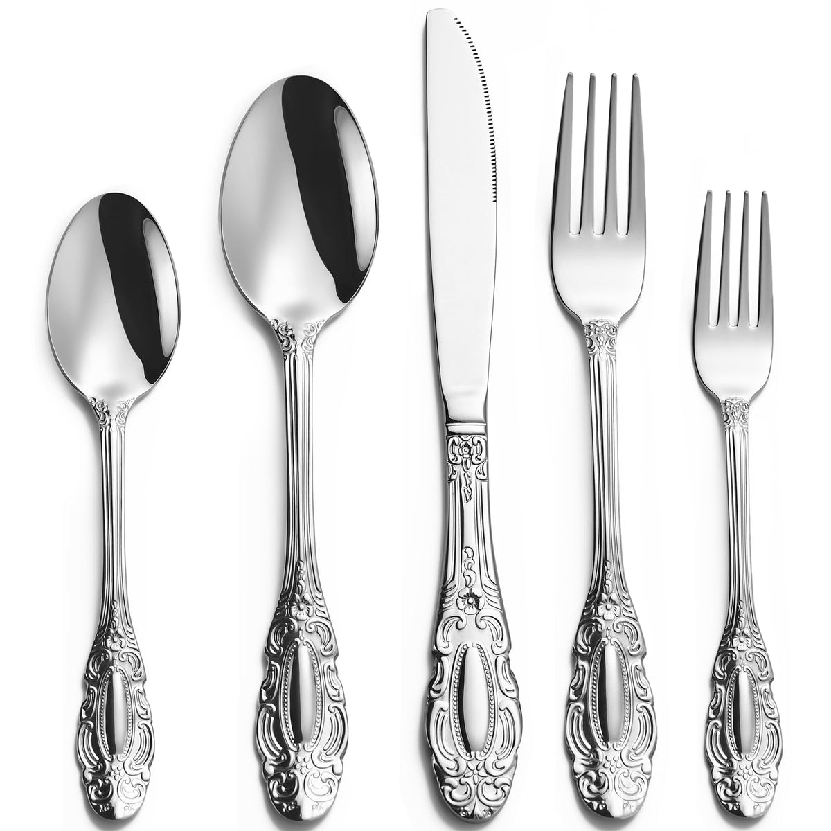 Viriby cubiertos vintage para 8, ideal para cenas familiares elegantes.