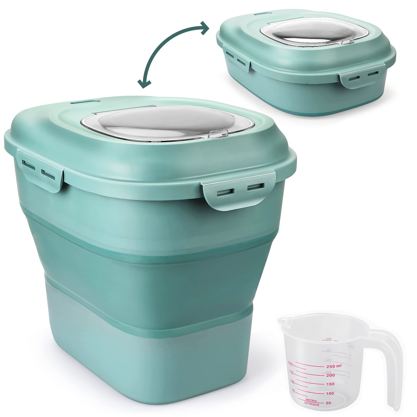 Viretec contenedor arroz capacidad plegable para ajustar espacio y almacenar porciones.