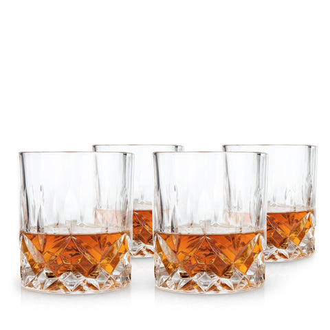 Vaso Viski Admiral de whisky cristal facetado para degustación elegante.