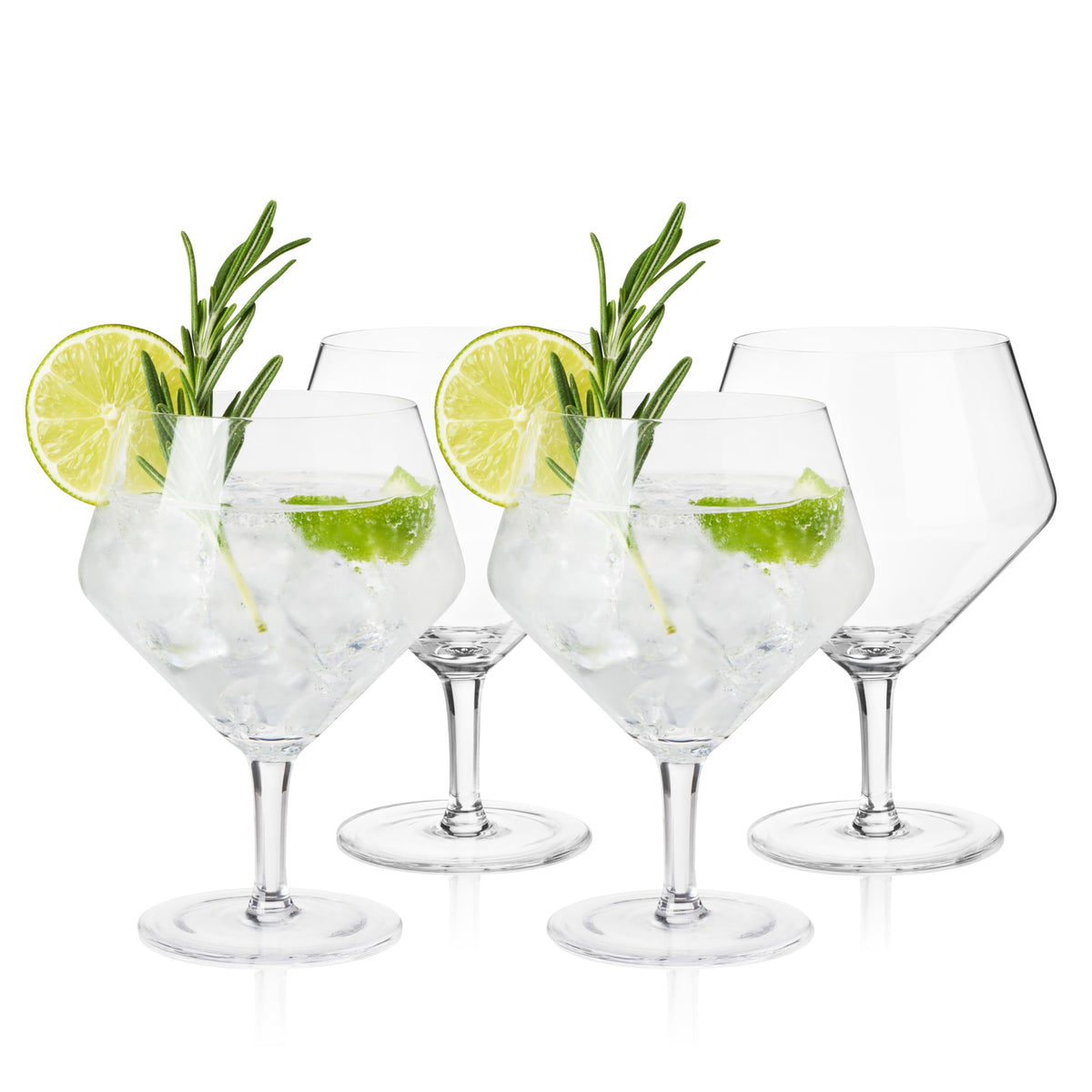 Viski copas gin tonic ángulo, realzan aromas para una experiencia más aromática.
